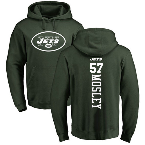 New York Jets Men Green C.J. Mosley Backer NFL Football #57 Pullover Hoodie Sweatshirts